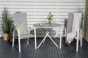 Venture Design Copacabana & Parma Reclinerstolar 2-pack Grå + Cafebord ⌀90 Grå