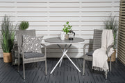 Venture Design Anna & Parma Matstolar 2-pack Grå + Cafebord ⌀90 Grå