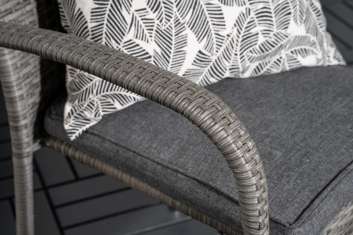 Venture Design Anna & Parma Matstolar 2-pack Grå + Cafebord ⌀90 Grå