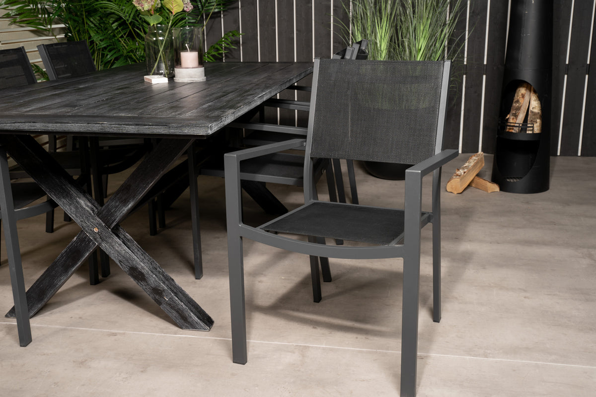Venture Design Copacabana & Rives Matstolar Svart + Matbord 200x100