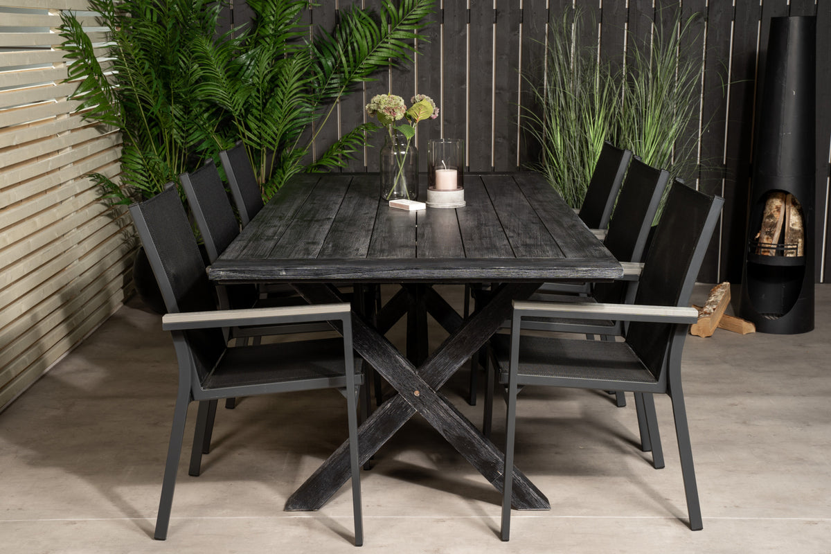 Venture Design Parma & Rives Matstolar Svart + Matbord 200x100