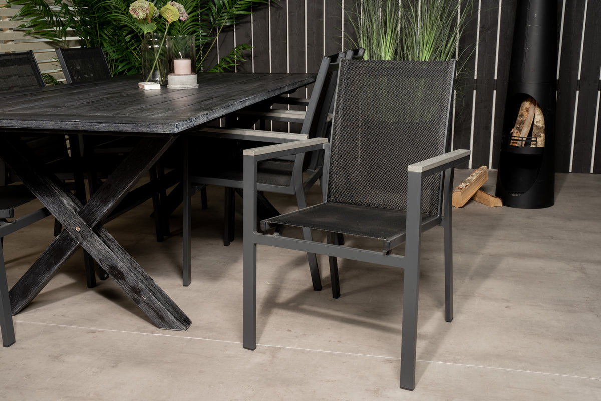 Venture Design Parma & Rives Matstolar Svart + Matbord 200x100
