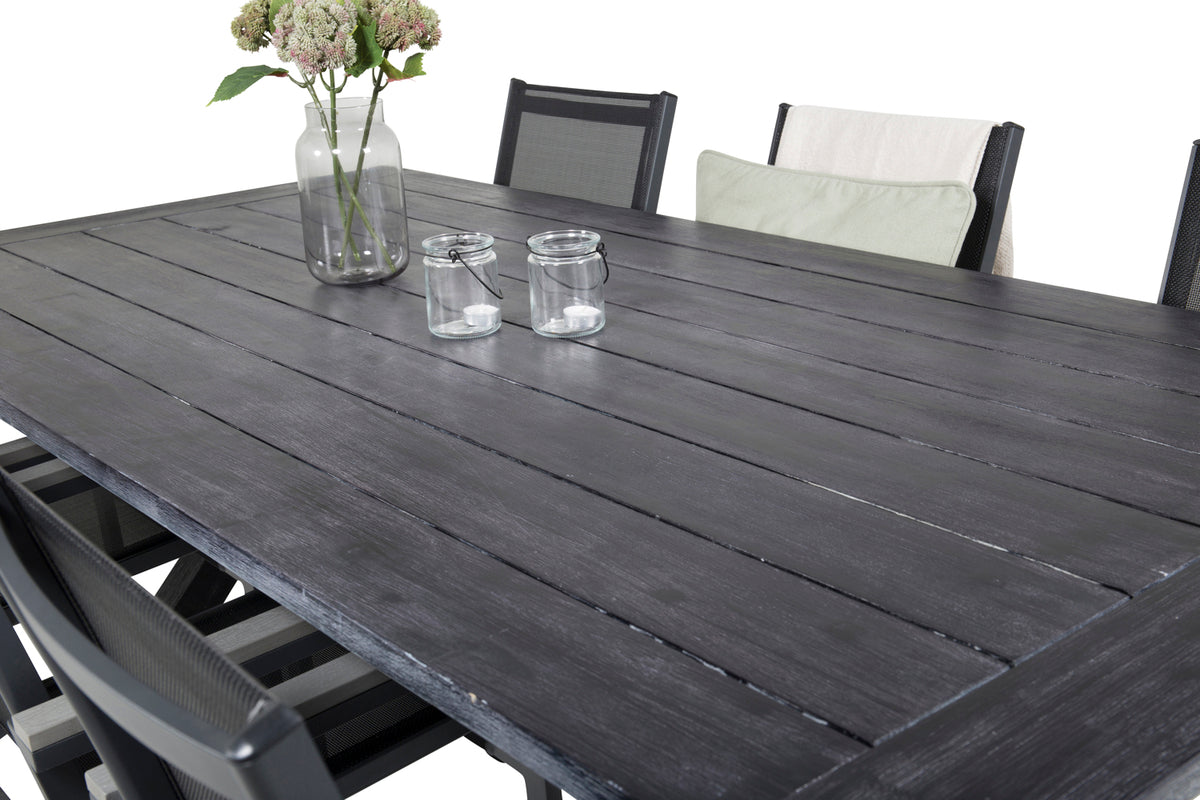 Venture Design Parma & Rives Matstolar Svart + Matbord 200x100