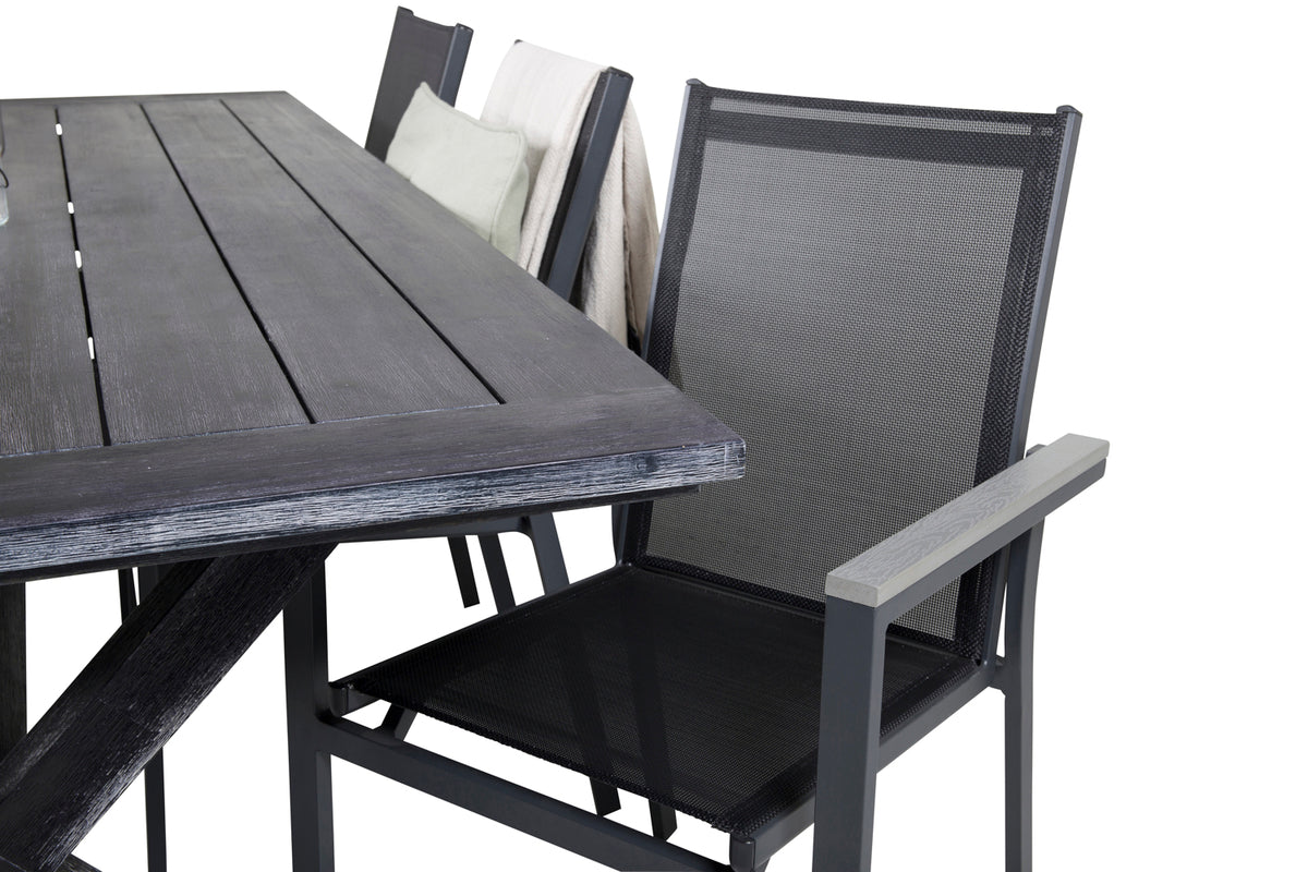 Venture Design Parma & Rives Matstolar Svart + Matbord 200x100