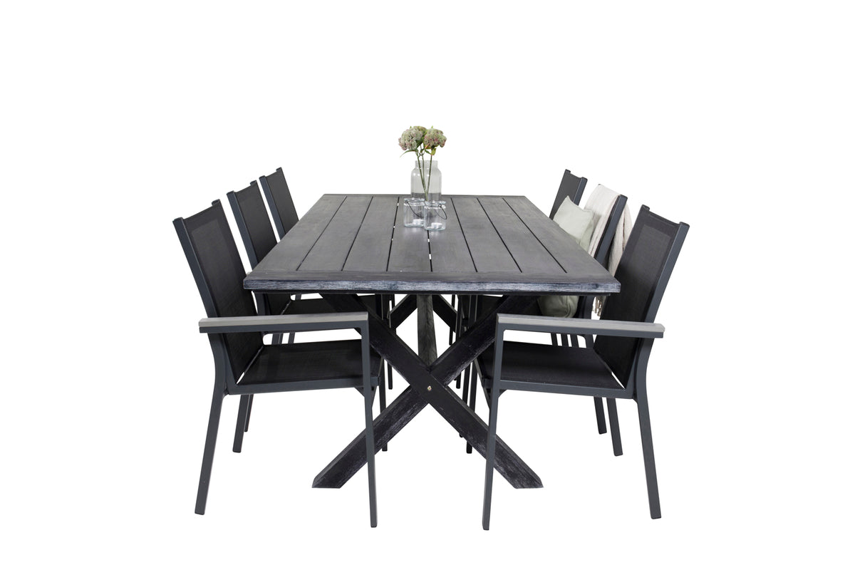 Venture Design Parma & Rives Matstolar Svart + Matbord 200x100