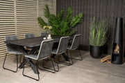 Venture Design Lindos & Rives Matstolar Grå + Matbord 200x100