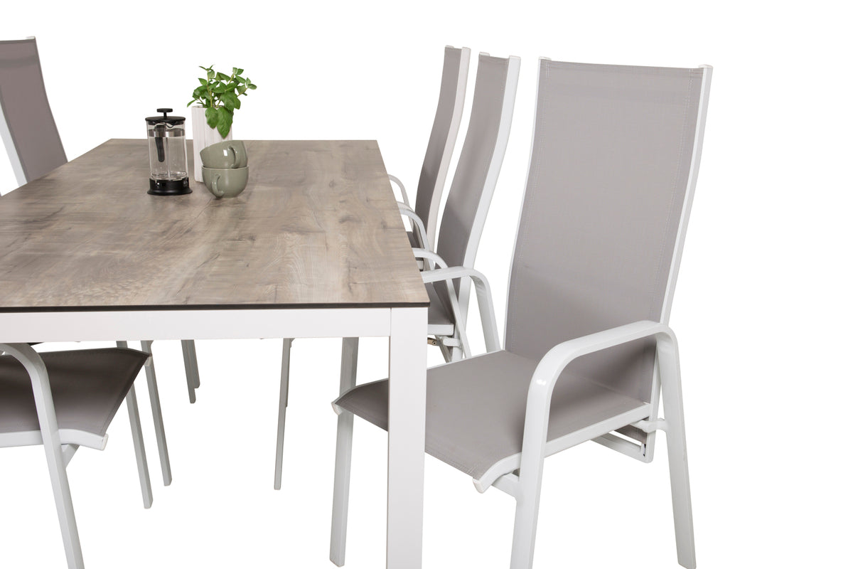 Venture Design Copacabana & Llama Reclinerstolar Grå + Matbord 205x100