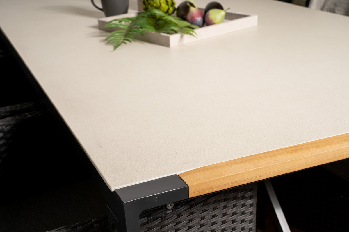 Venture Design Malin & Texas Matstolar Svart + Matbord 200x100