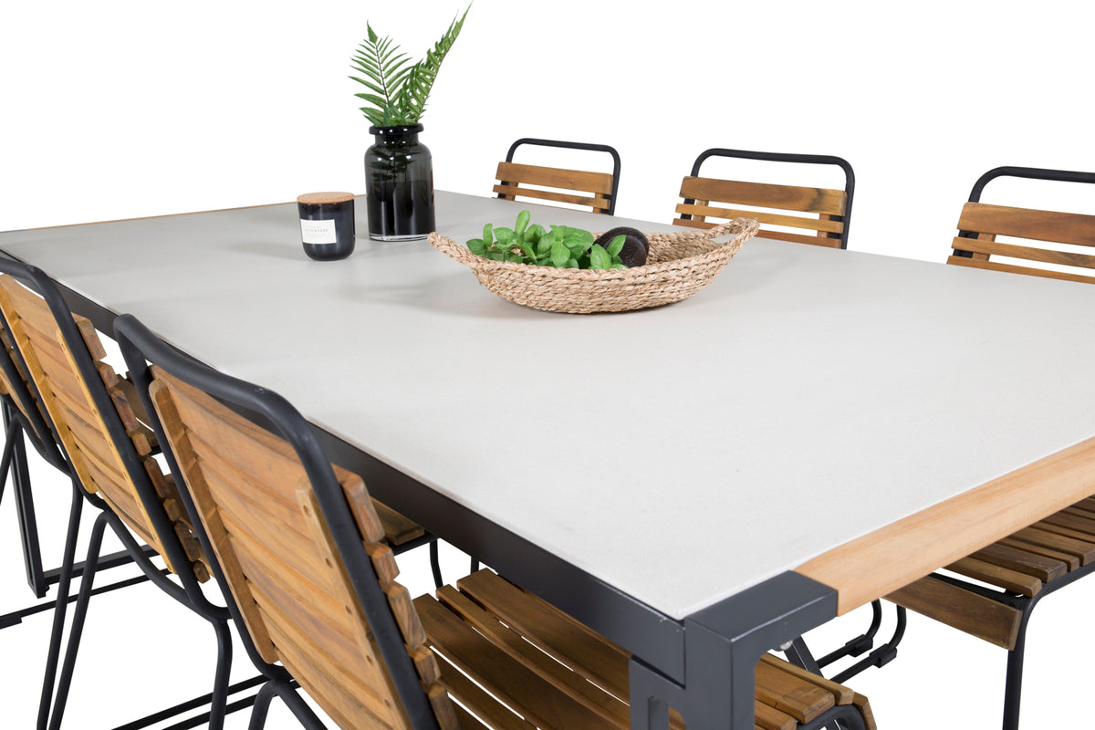 Venture Design Texas & Bois Matbord 200x100 + Matstolar Natur