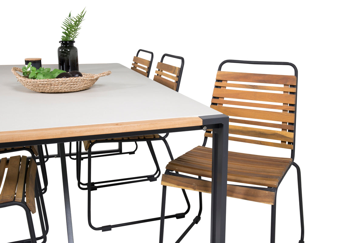Venture Design Texas & Bois Matbord 200x100 + Matstolar Natur