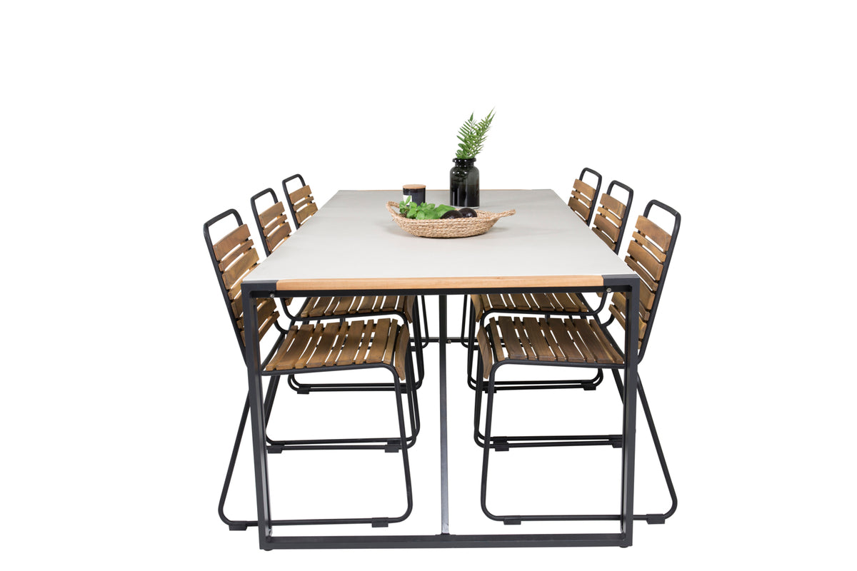 Venture Design Texas & Bois Matbord 200x100 + Matstolar Natur