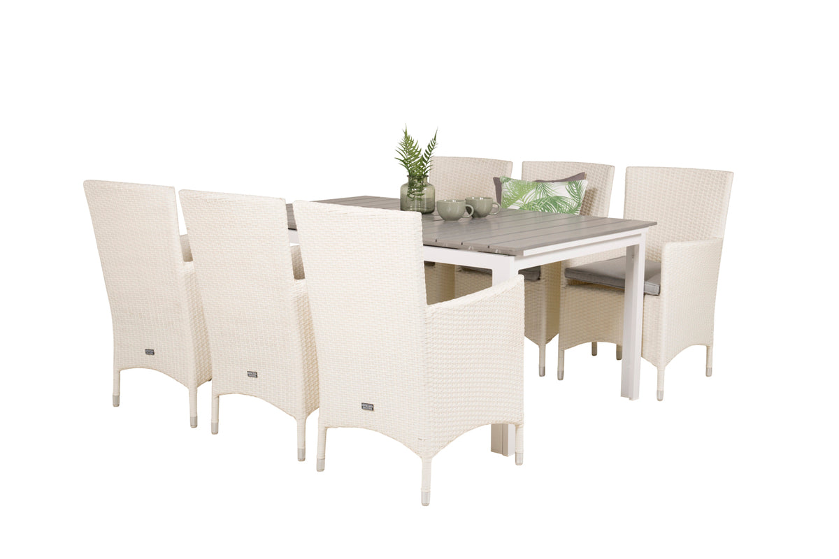 Venture Design Levels & Malin Matbord 160x100x75 + Matstolar Vit