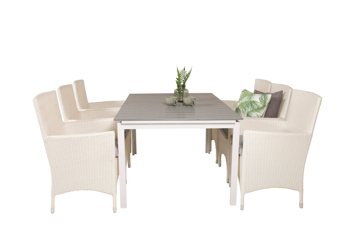 Venture Design Levels & Malin Matbord 160x100x75 + Matstolar Vit