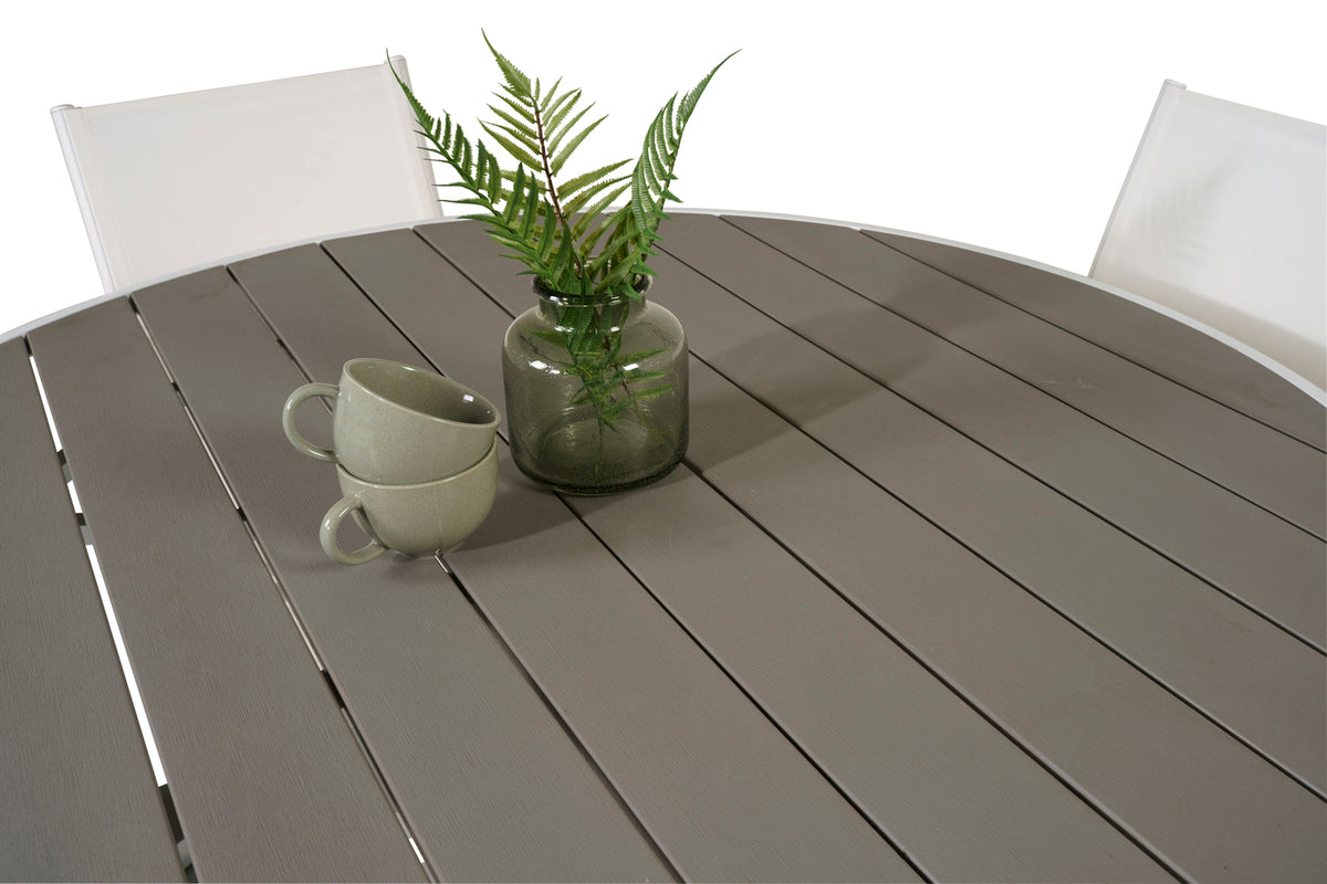 Venture Design Parma & Santorini Runda Matbord ø140 Vit + Matstolar Vit