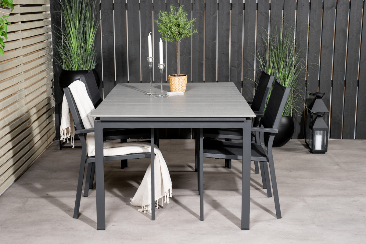 Venture Design Levels & Copacabana Matbord 160x100x75 + Matstolar Svart