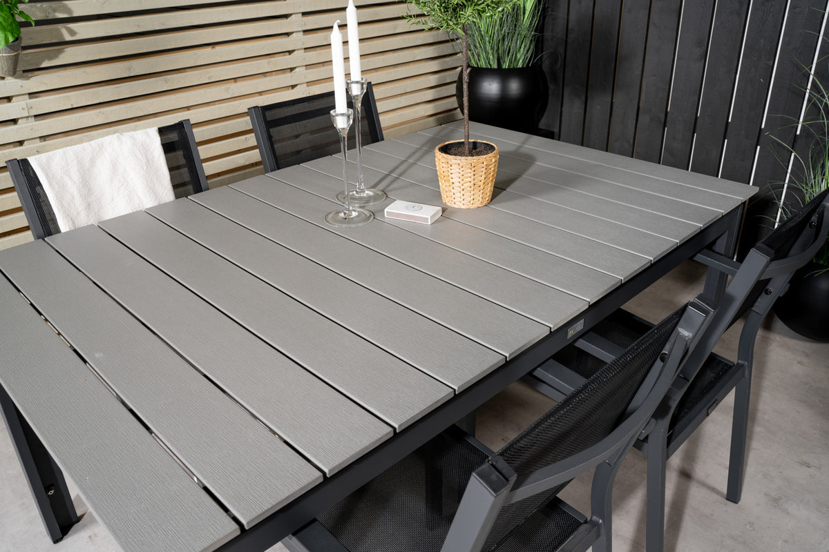 Venture Design Levels & Copacabana Matbord 160x100x75 + Matstolar Svart