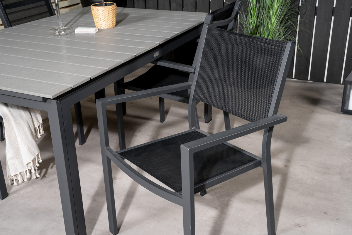 Venture Design Levels & Copacabana Matbord 160x100x75 + Matstolar Svart