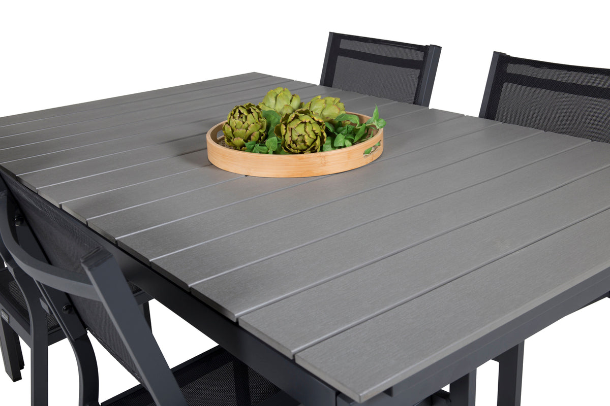 Venture Design Levels & Copacabana Matbord 160x100x75 + Matstolar Svart