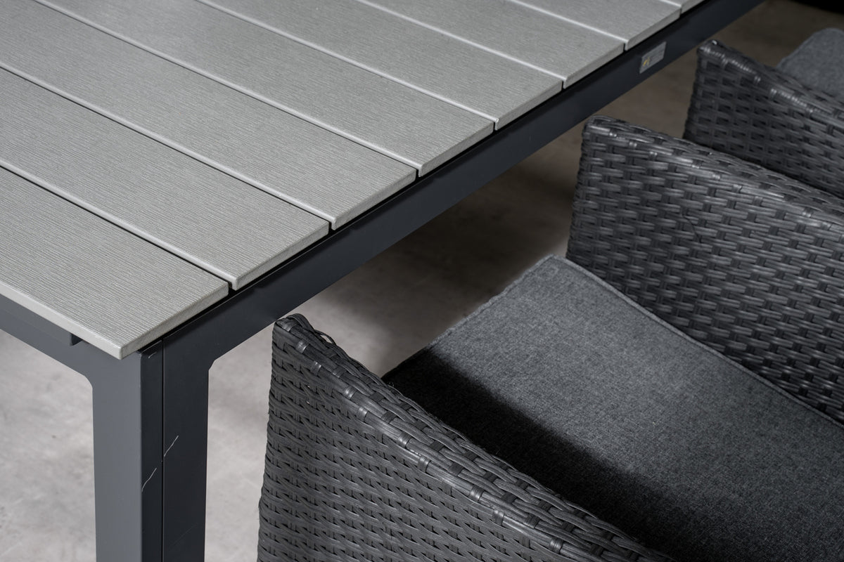 Venture Design Levels & Malin Matbord 160x100x75 + Matstolar Svart