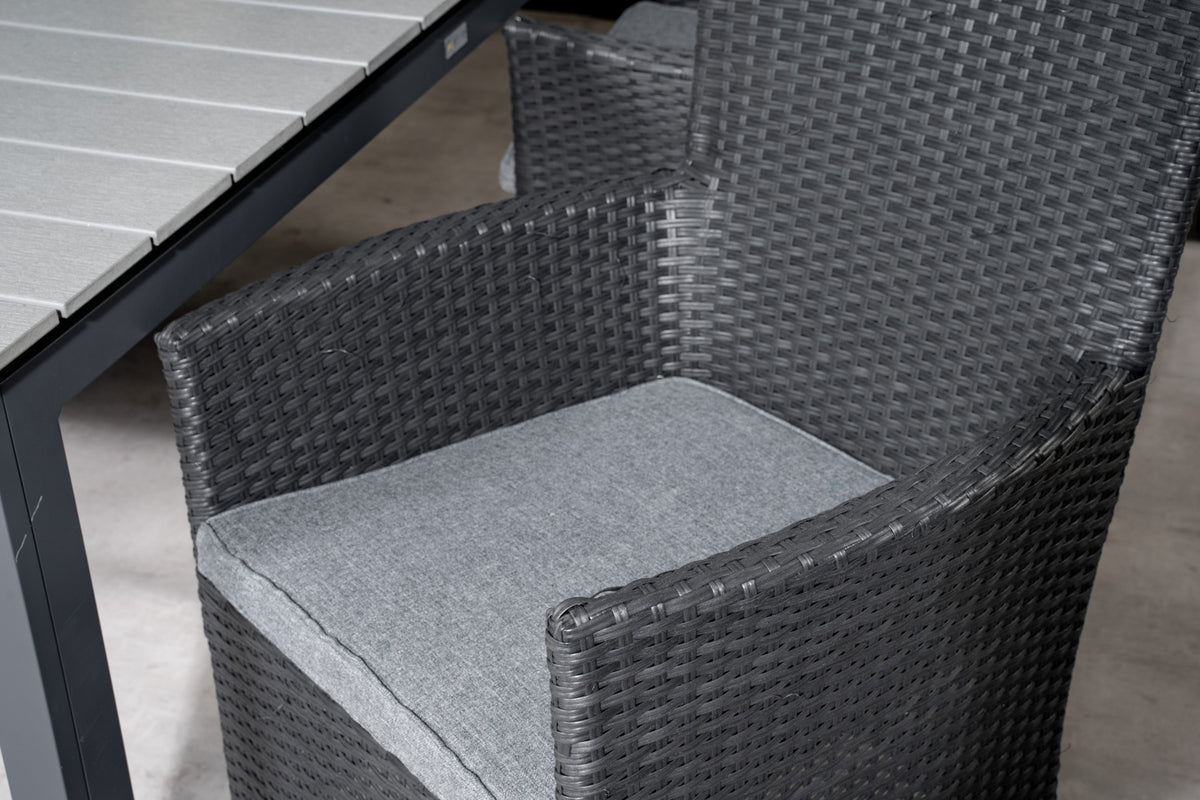 Venture Design Levels & Malin Matbord 160x100x75 + Matstolar Svart