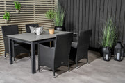 Venture Design Levels & Malin Matbord 160x100x75 + Matstolar Svart