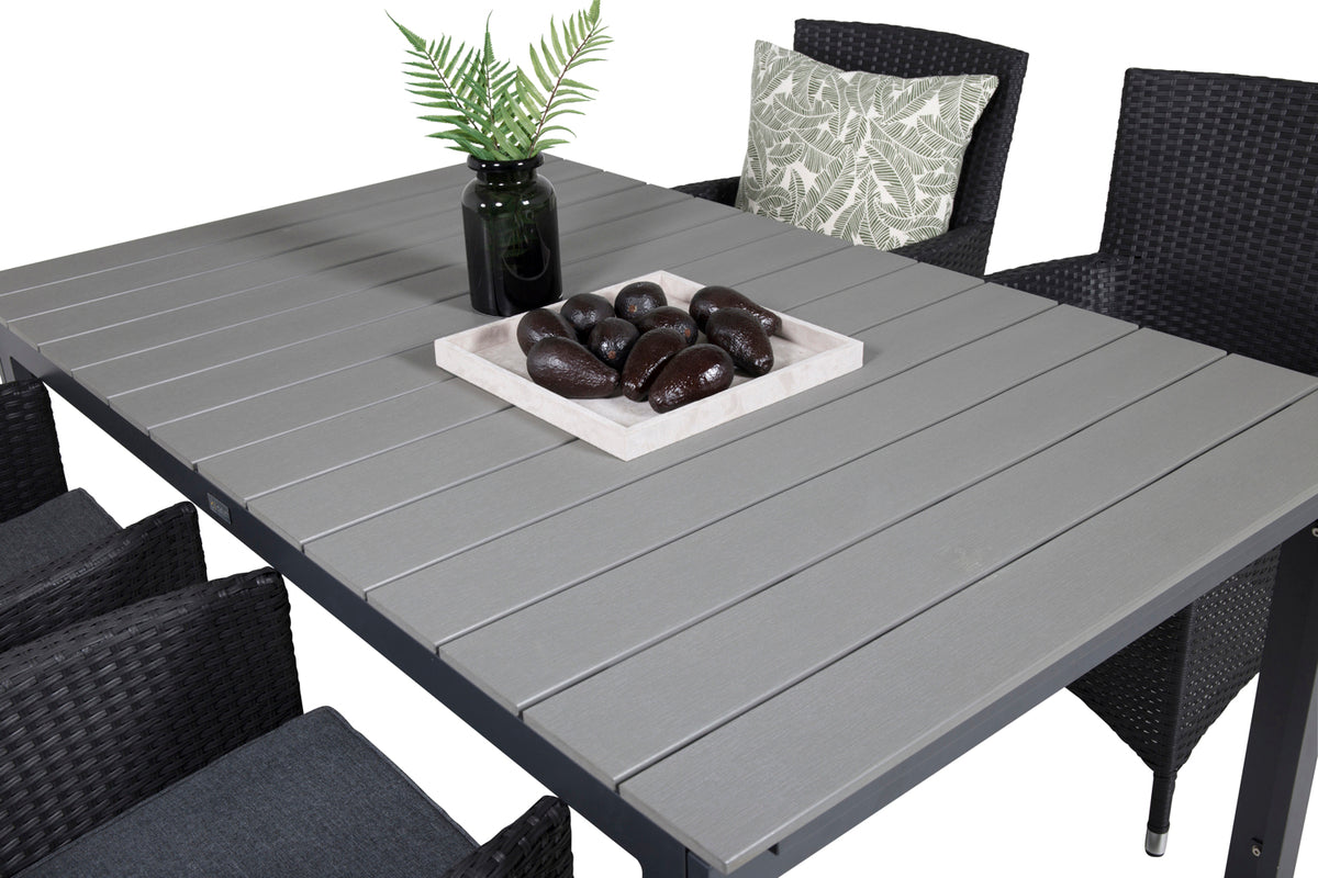 Venture Design Levels & Malin Matbord 160x100x75 + Matstolar Svart