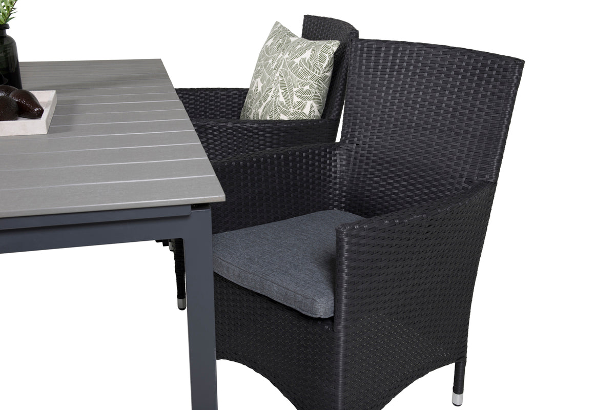 Venture Design Levels & Malin Matbord 160x100x75 + Matstolar Svart