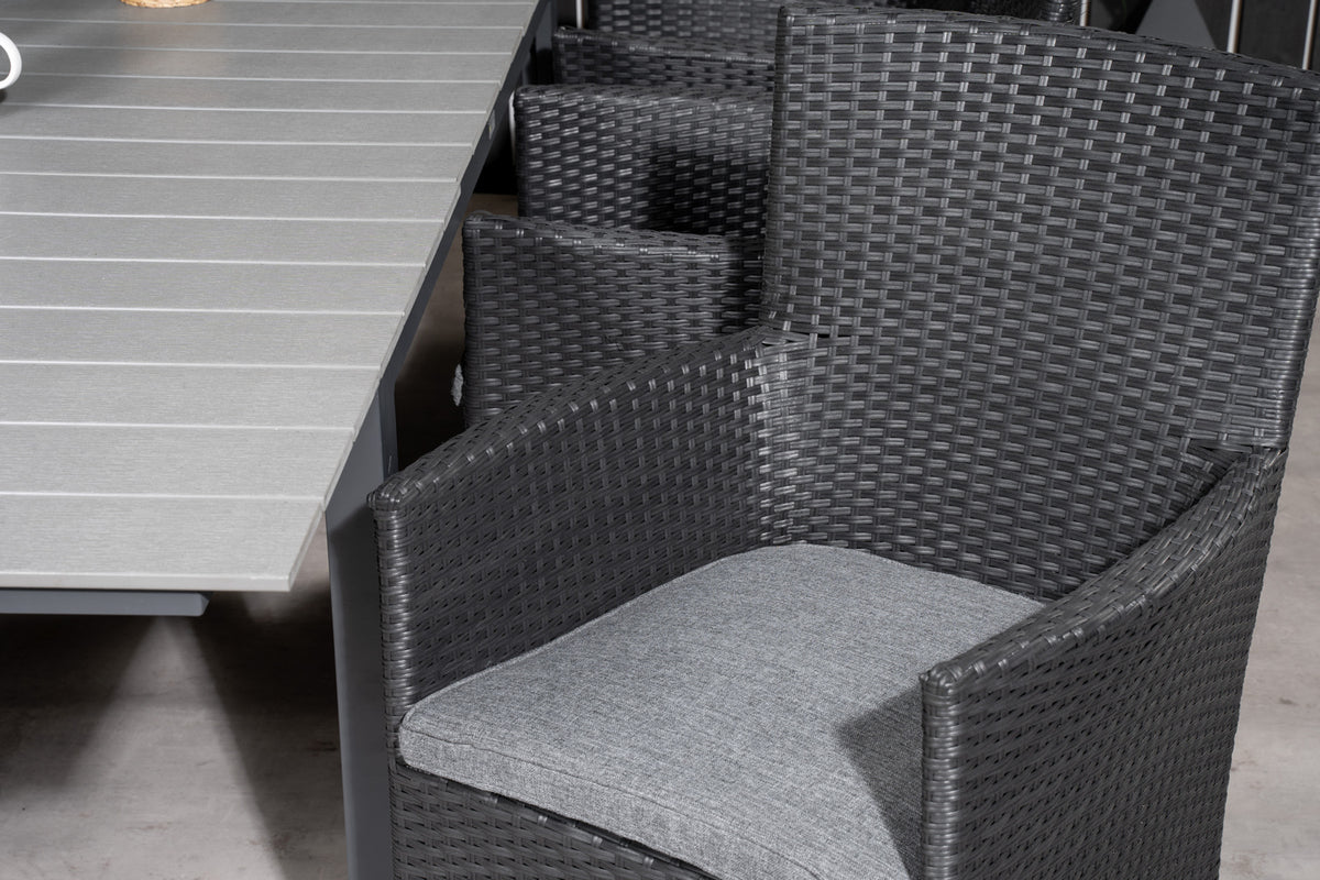 Venture Design Levels & Malin Matbord 160x100x75 + Matstolar Svart