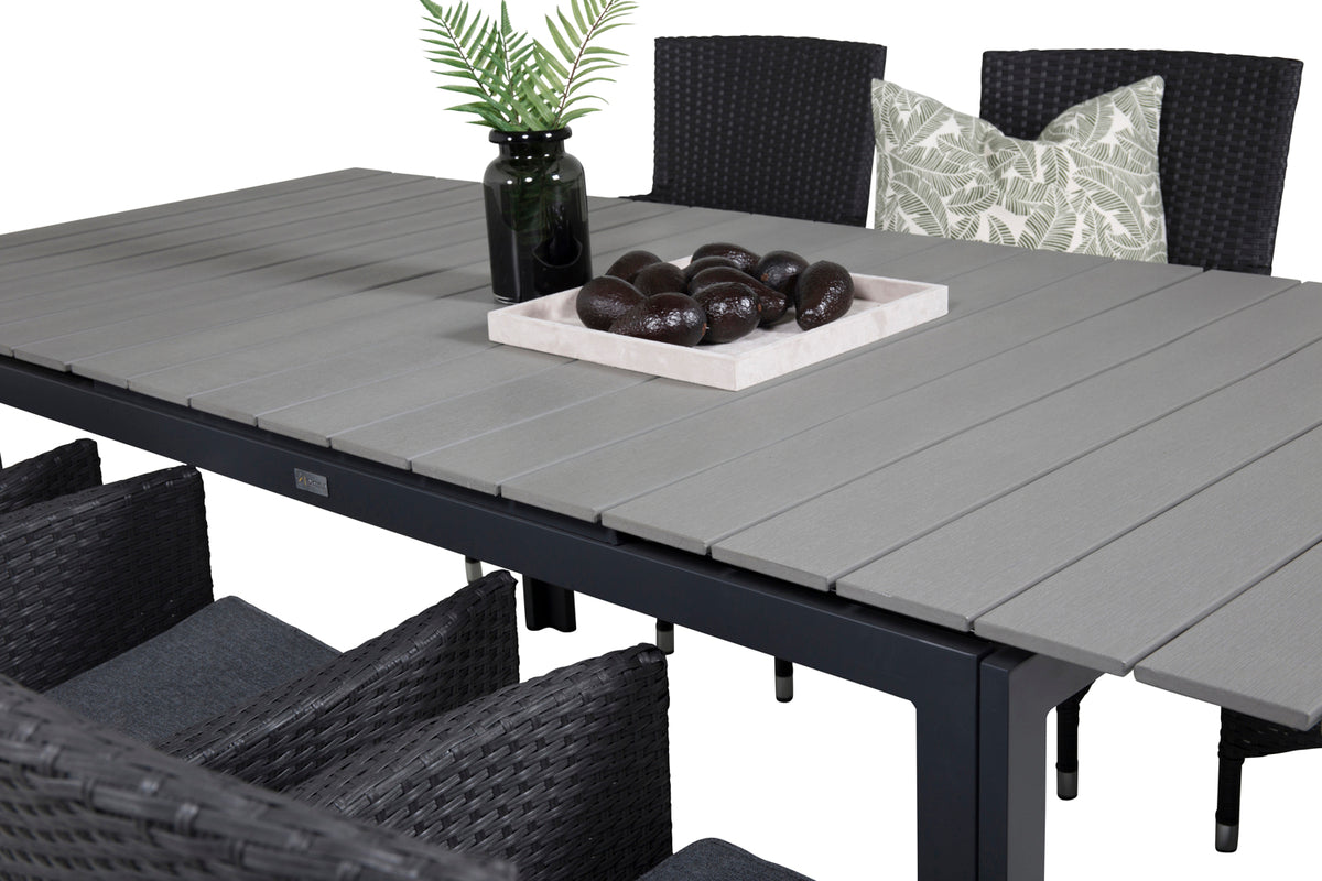 Venture Design Levels & Malin Matbord 160x100x75 + Matstolar Svart