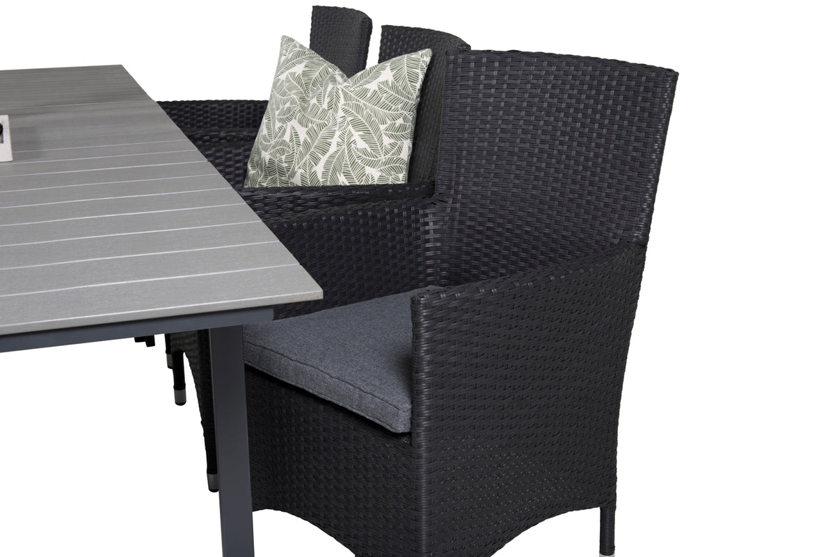 Venture Design Levels & Malin Matbord 160x100x75 + Matstolar Svart