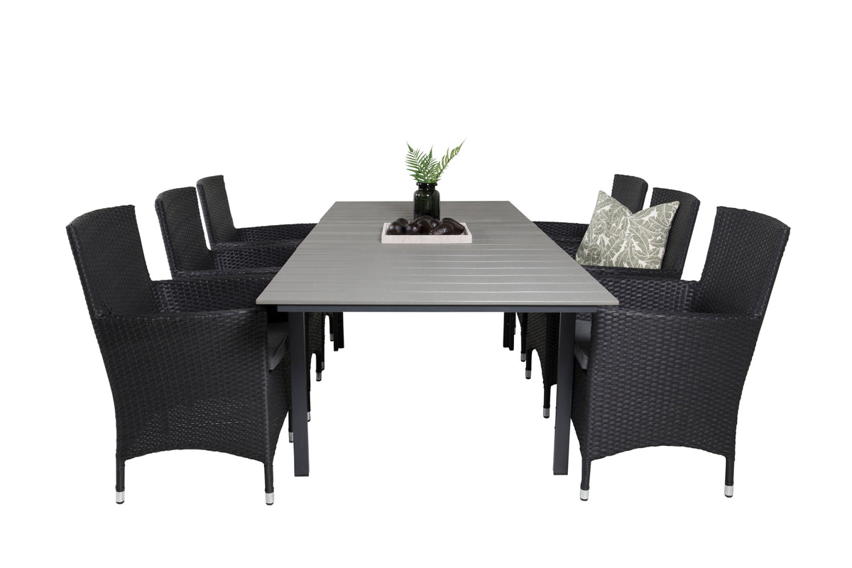 Venture Design Levels & Malin Matbord 160x100x75 + Matstolar Svart