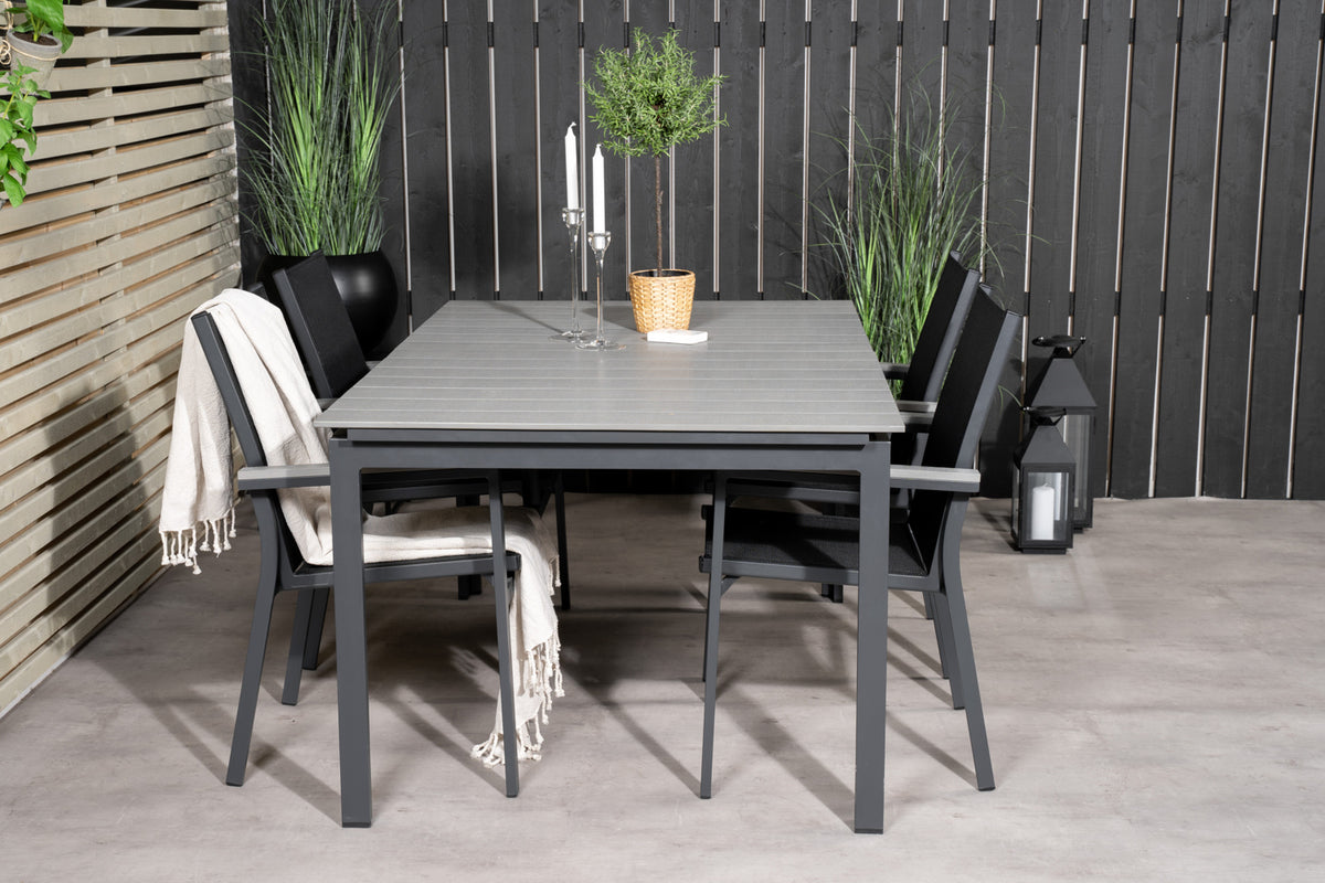 Venture Design Levels & Parma Matbord 160 x 100 + Matstolar Svart