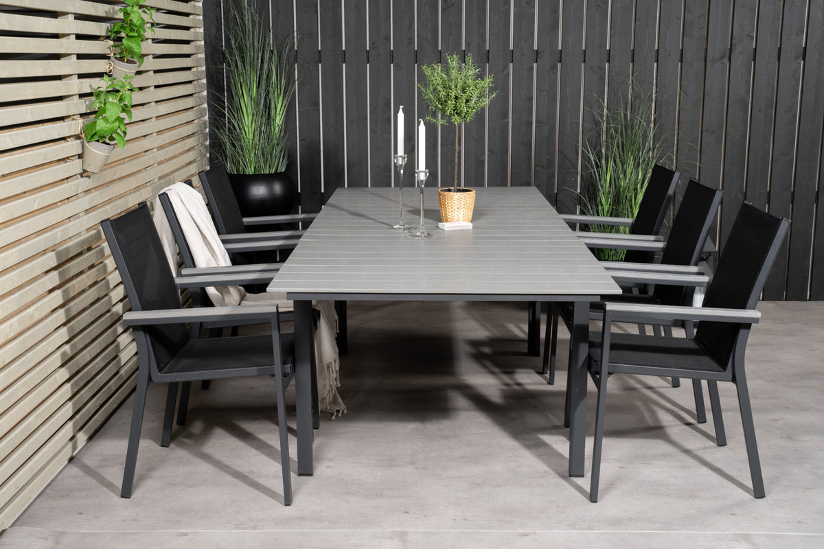 Venture Design Levels & Parma Matbord 160 x 100 + Matstolar Svart