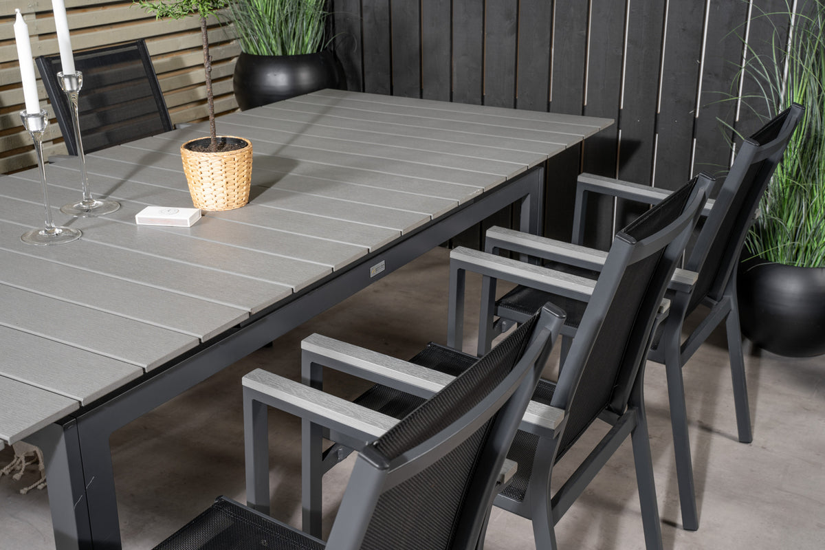 Venture Design Levels & Parma Matbord 160 x 100 + Matstolar Svart