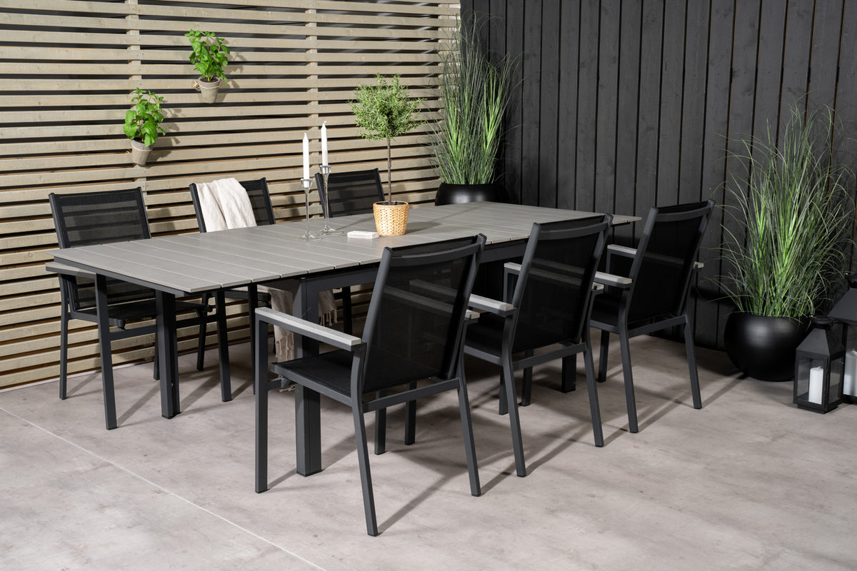 Venture Design Levels & Parma Matbord 160 x 100 + Matstolar Svart