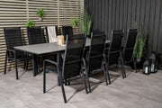 Venture Design Levels & Copacabana Matbord 160x100x75 + Reclinerstolar Svart