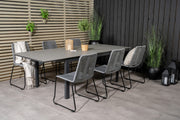 Venture Design Levels & Lindos Matbord 160x100x75 + Matstolar Grå