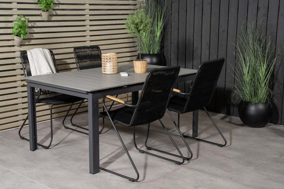 Venture Design Levels & Bois Matbord 160x100x75 + Matstolar Svart