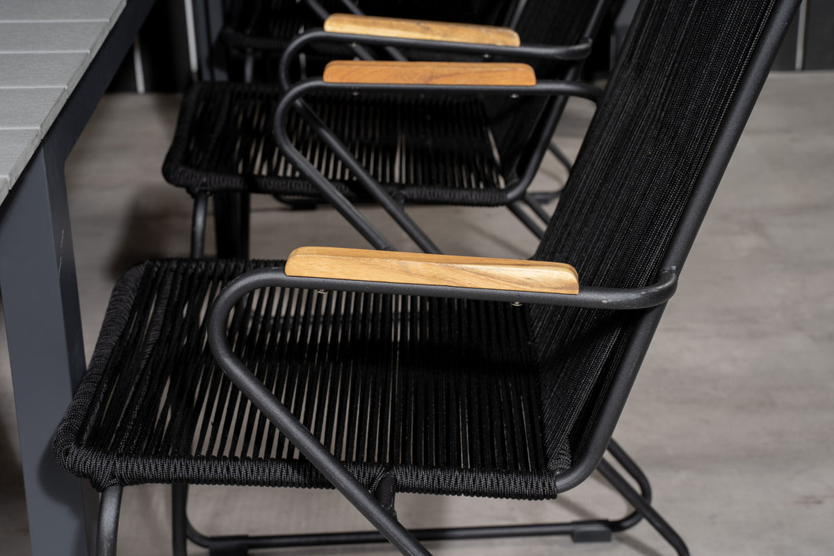 Venture Design Levels & Bois Matbord 160x100x75 + Matstolar Svart