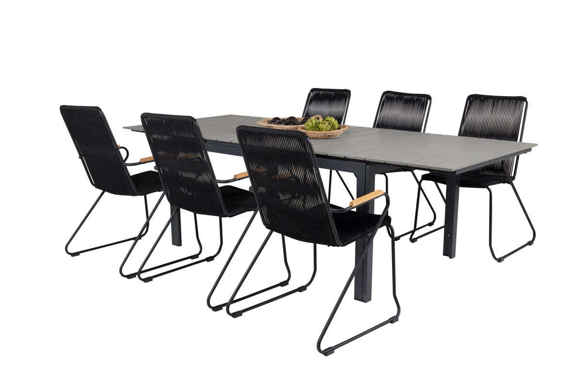 Venture Design Levels & Bois Matbord 160x100x75 + Matstolar Svart