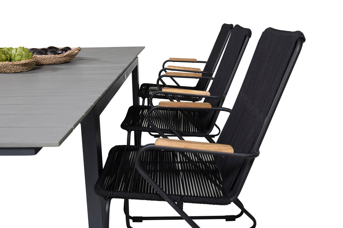 Venture Design Levels & Bois Matbord 160x100x75 + Matstolar Svart