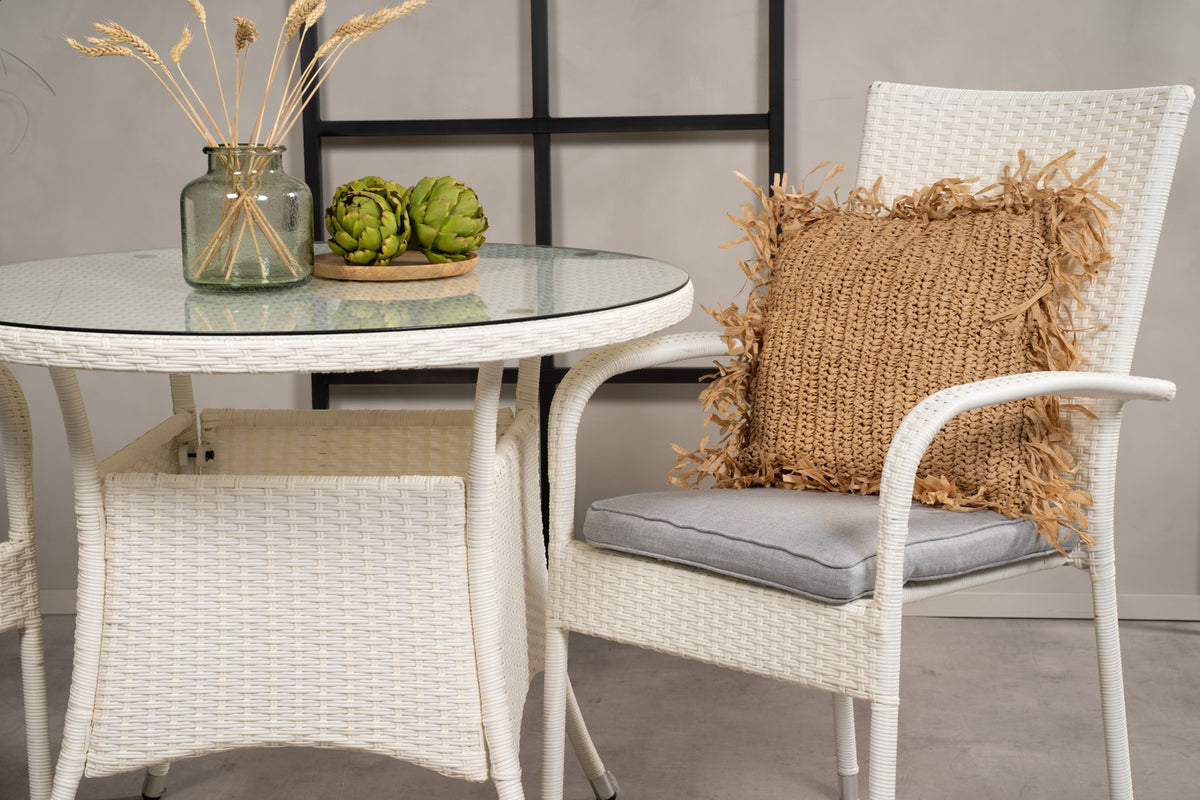Venture Design Volta & Anna Matbord ⌀90 + Matstolar Vit