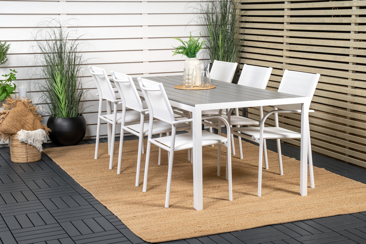 Venture Design Break | Santorini Matbord 205x90 + 6 matstolar
