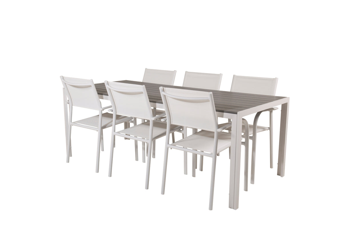 Venture Design Break | Santorini Matbord 205x90 + 6 matstolar