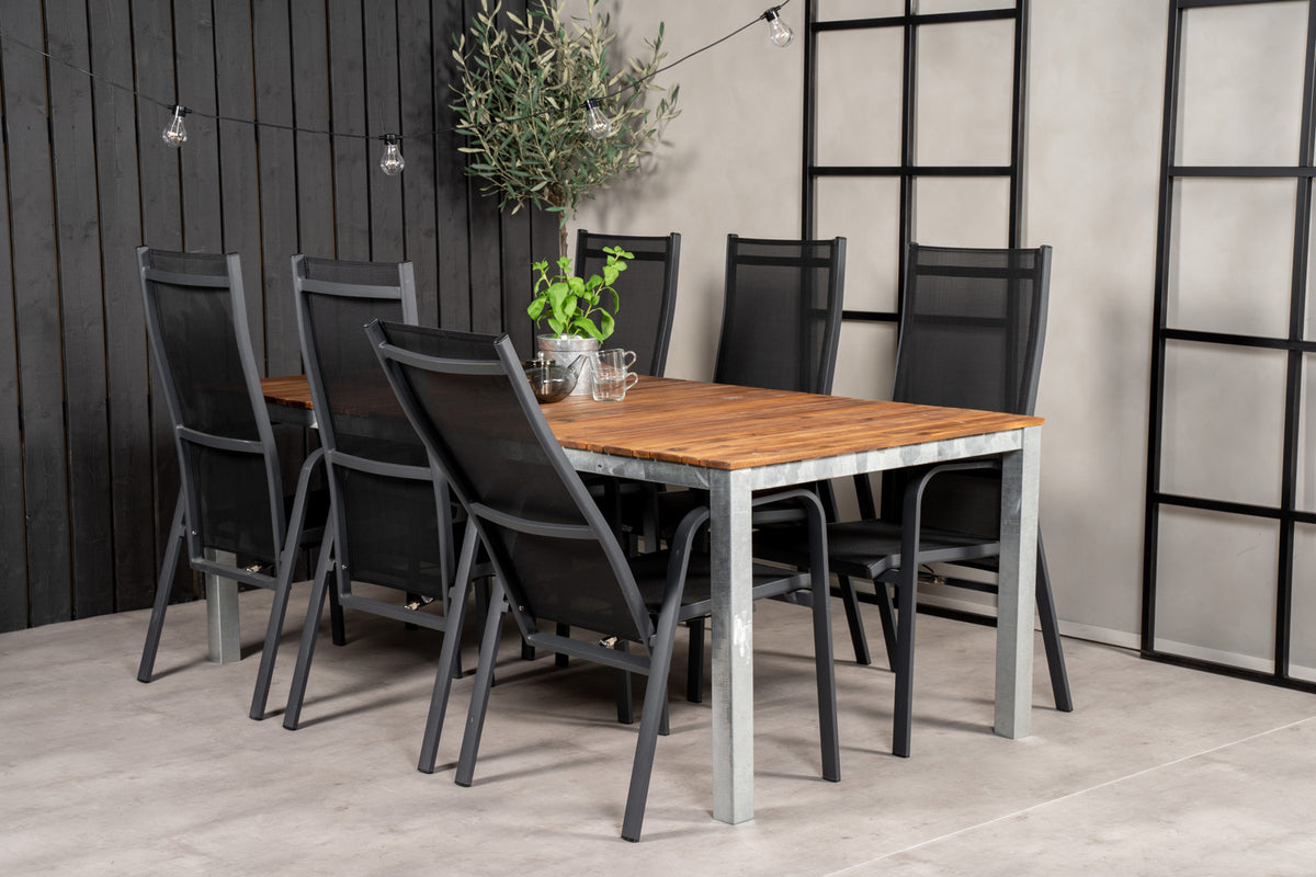 Venture Design Copacabana & Zenia Reclinerstolar Svart + Matbord 201 x 100