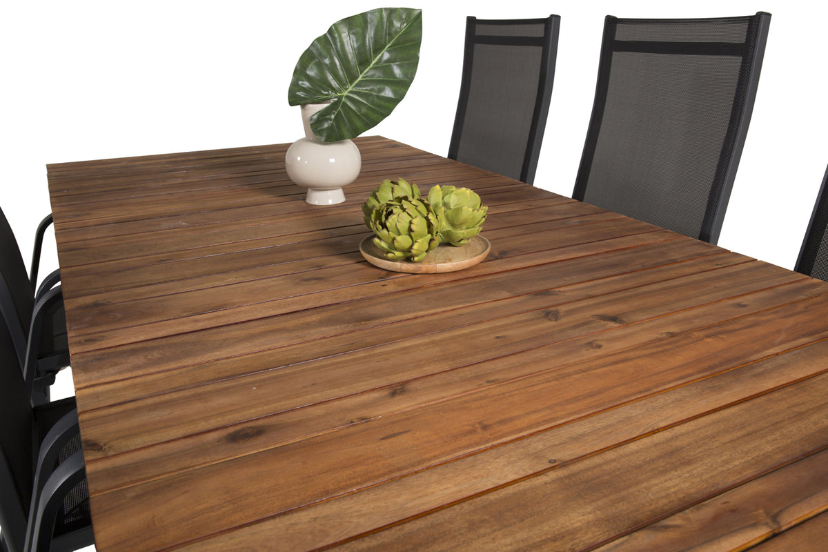 Venture Design Copacabana & Zenia Reclinerstolar Svart + Matbord 201 x 100