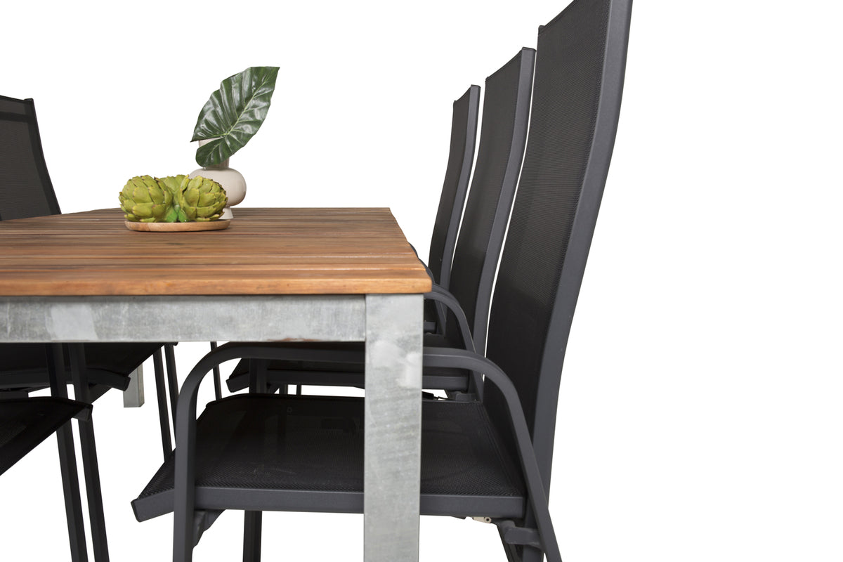Venture Design Copacabana & Zenia Reclinerstolar Svart + Matbord 201 x 100