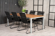 Venture Design Zenia & Bois Matbord 201 x 100 + Matstolar Svart