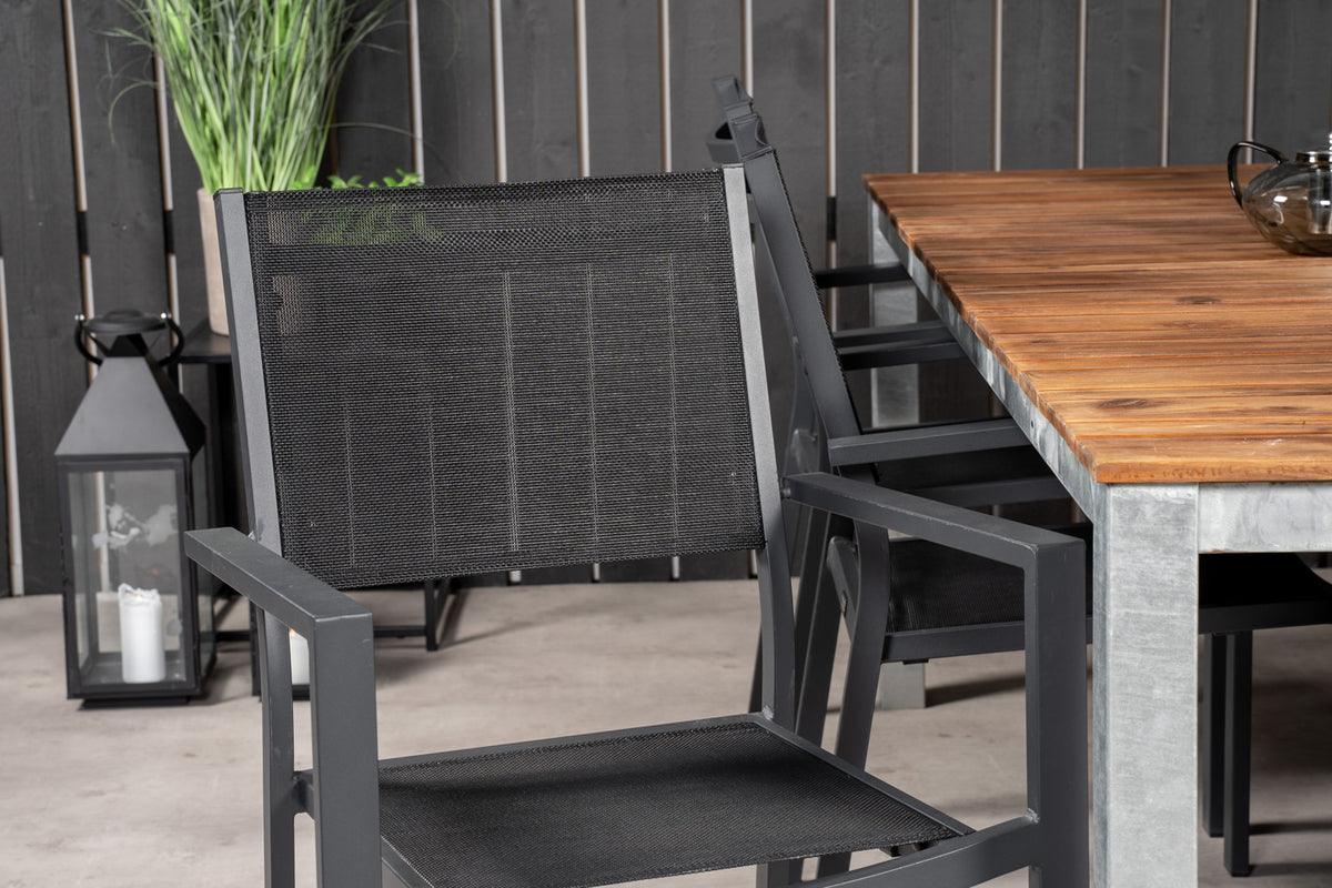 Venture Design Copacabana & Zenia Matstolar Svart + Matbord 201 x 100