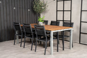 Venture Design Copacabana & Zenia Matstolar Svart + Matbord 201 x 100